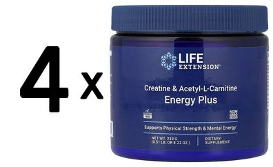 4 x Life Extension Creatine & Acetyl-L-Carnitine Energy Plus - 233g