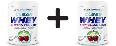 2 x Allnutrition Clear Whey Isolate + Collagen, Cherry - 500g