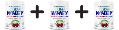 3 x Allnutrition Clear Whey Isolate + Collagen, Cherry - 500g