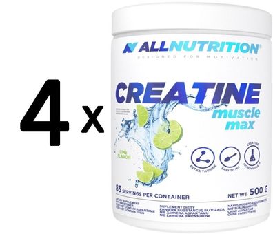 4 x Allnutrition Creatine Muscle Max, Lemon - 500g