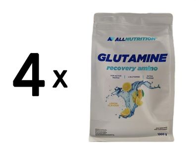 4 x Allnutrition Glutamine Recovery Amino, Lemon - 1000g