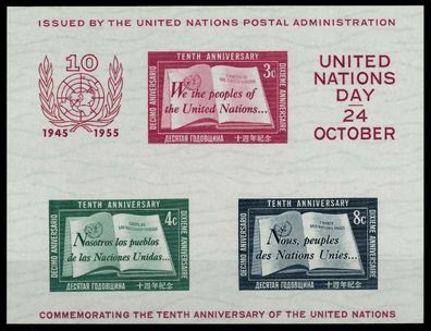 UNO NEW YORK 1955 Block 1I postfrisch X7BD3EE