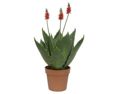 Kunstpflanze Agave Polyester grün H 60 cm Ø 42 cm