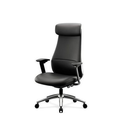 Schwarzer Leder-Chefsessel Command von Jan Nowak