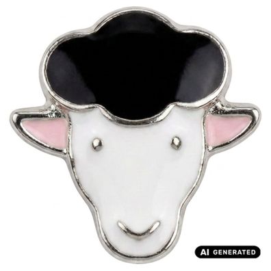 Pin Schaf bunt silber/schwarz