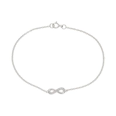 Armband Unendlichkeit Silber 925 rhodiniert, Zirkonia JL52-03-0185 JuwelmaLux