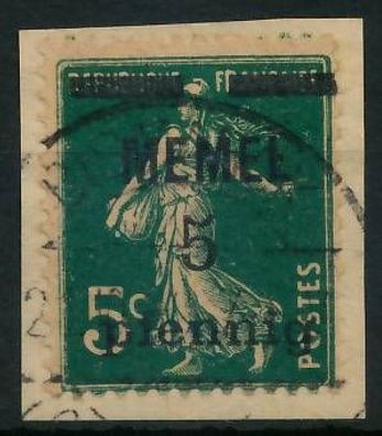 MEMEL 1920 Nr 18a gestempelt Briefstück gepr. X473072