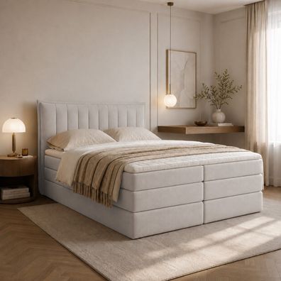 Boxspringbett LUMORA PLUS mit 2-Matrazen Kaltschaum 7-Zonen Höhe und Topper