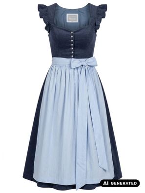Dirndl Navy Bloom 70cm Länge navy