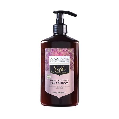 Arganicare, Silk Protein, Haarshampoo, feuchtigkeitsspendend und pflegend, 400 ml