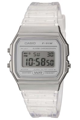 Casio Collection Damen- und Jugenduhr Silberfarben F-91WS-7EF