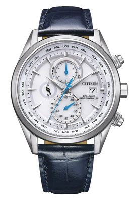 Citizen Eco-Drive Solar Funk-Armbanduhr für Herren mit Lederband AT8260-18A