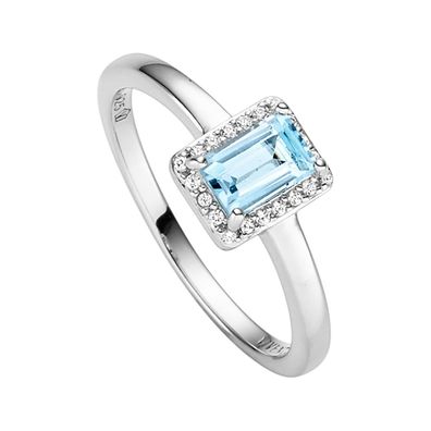 Viventy Schmuck Damen-Ring 925 Silber mit Blautopas 788011