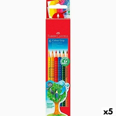 6 FABER-CASTELL Colour GRIP Buntstifte farbsortiert