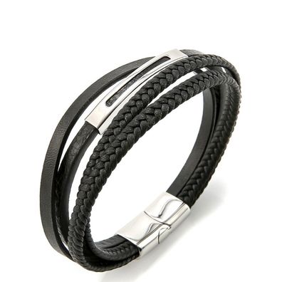 Schwarzes Lederarmband Leder VSB003SB-PET