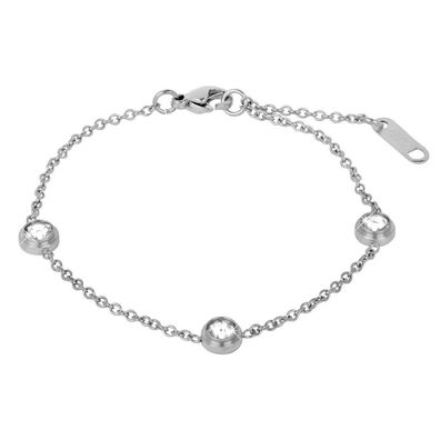 Steel bracelet with glittering ornaments