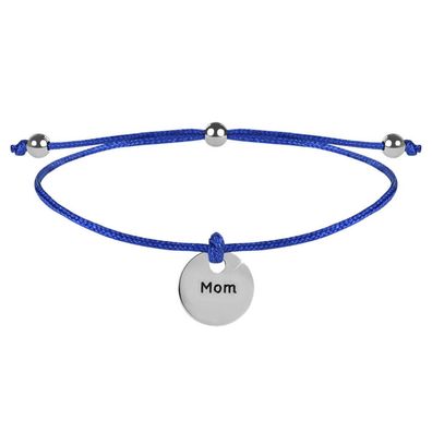 Corded Bracelet Mommy Blue / Steel