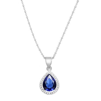 Silver necklace with zircons AGS1140 / 47