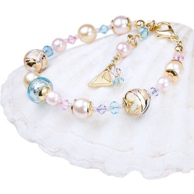 Beautiful Romantic Roots bracelet with Lampglas pearls with 24 carat gold BP13