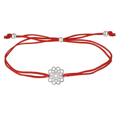 Lanyard bracelet with mandala red / steel