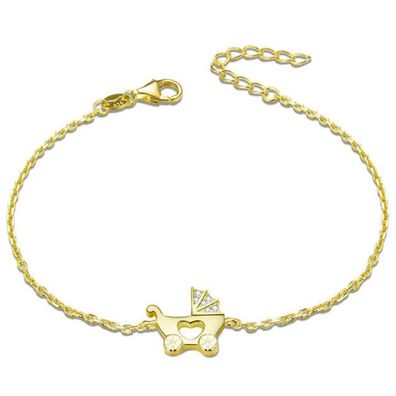 Gold-plated silver bracelet Stroller AGB578 / 21-GOLD