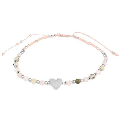 Fine beaded bracelet with heart VBD392-B