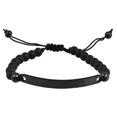 Modern beaded bracelet with steel decoration VBD066BB