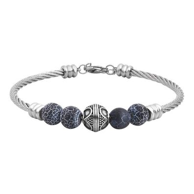 Stylish steel bracelet with beads VEDB0291S-A