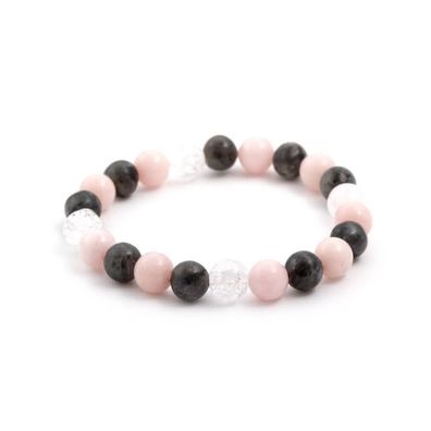 Bead bracelet made of jadeite, crystal and labradorite MINK09 / 17