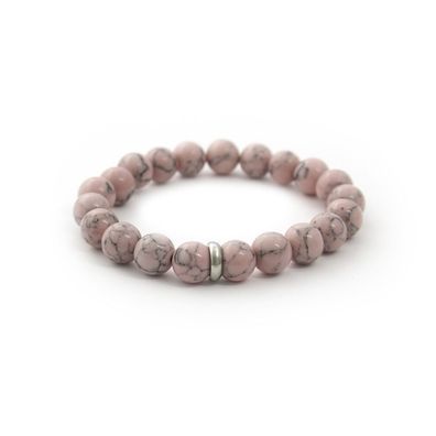 Bead bracelet made of pink howlite MINK38 / 17