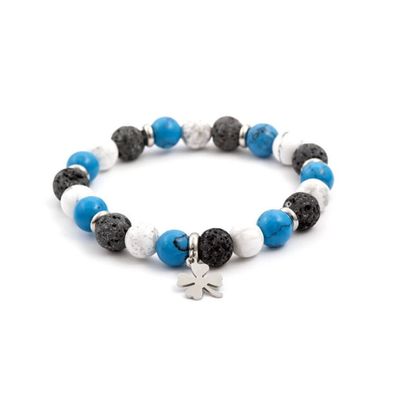 Beaded bracelet made of lava stone and howlite MINK48 / 17