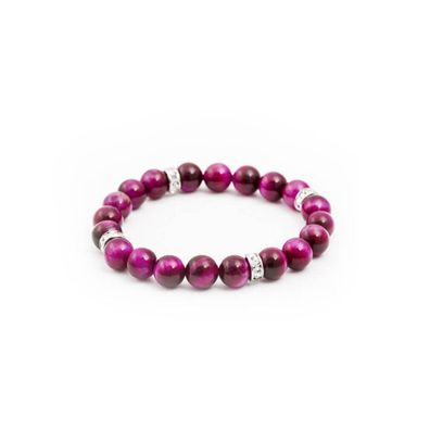 Beaded bracelet made of purple tiger eye MINK92 / 17