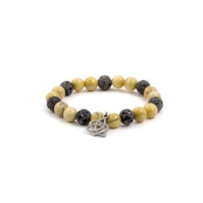 Beaded bracelet made of lava stone and howlite MINK107 / 17