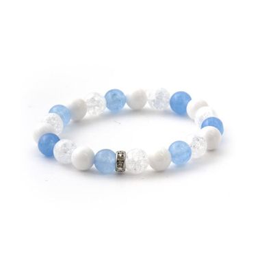 Bead bracelet made of jade, jade and crystal MINK119 / 17