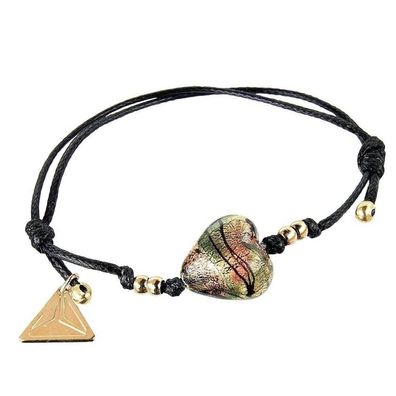 Mysterious Jungle Colors bracelet with 24 carat gold in Lampglas BLH13 pearl