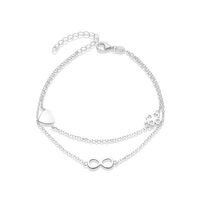 Stylish double silver bracelet AGB636 / 21
