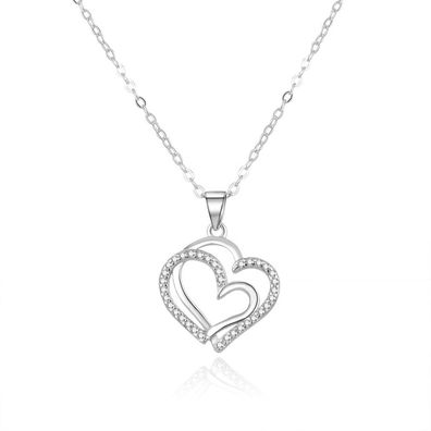 Gentle silver necklace with zircons AGS1244 / 47