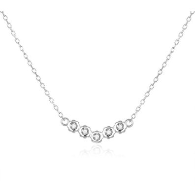 Unique silver necklace with zircons AGS1209 / 47L