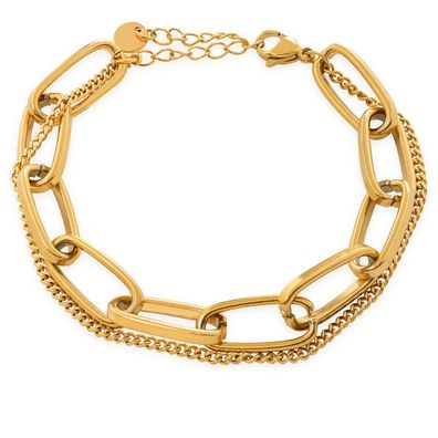 Stylish double gold-plated bracelet