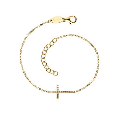 Fashion gilded bracelet with cross ERB-LILCROS-ZIG