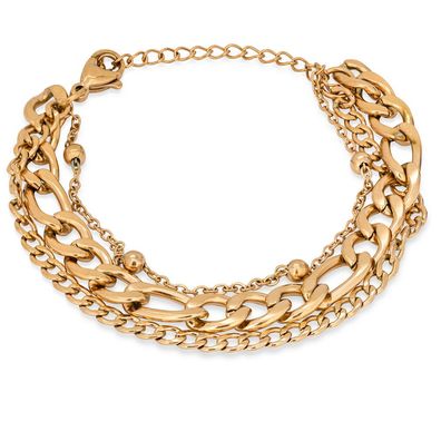 Luxury triple bracelet made of gold-plated steel