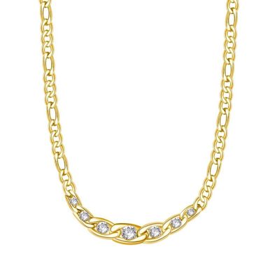 Gold-plated steel necklace with Symphonia BYM98 crystals