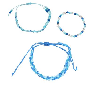 Blue set of bracelets for children (3 pcs)