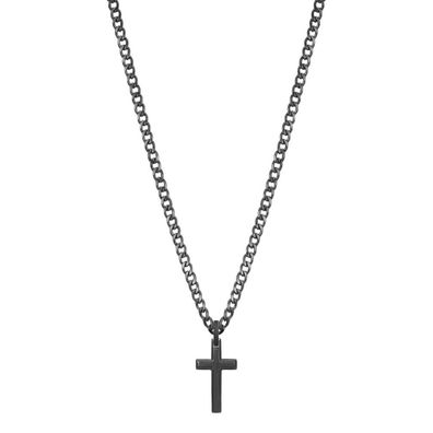 Fashion black necklace with cross Ink BIK20