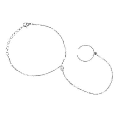 Fine steel bracelet with zircons VSB6006S-PET
