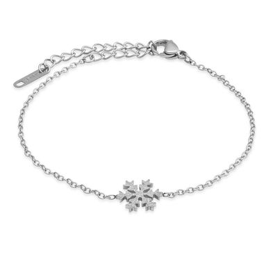 Glittering bracelet made of steel Snowflake