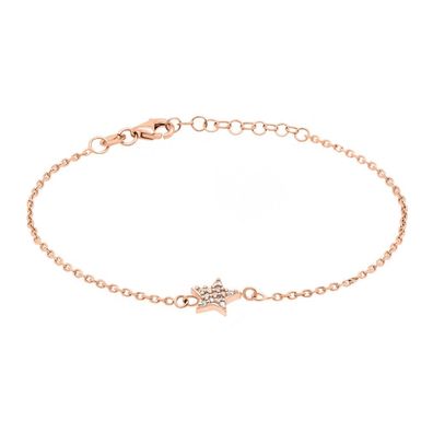 Playful bronze bracelet made of silver with a star BR10R