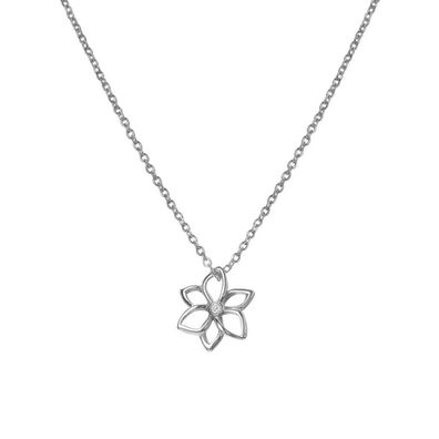Fine Silver Necklace with Diamond Bouquet Diamond Amulets DP894