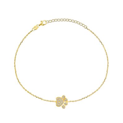 Playful gold-plated paw bracelet BRC29Y