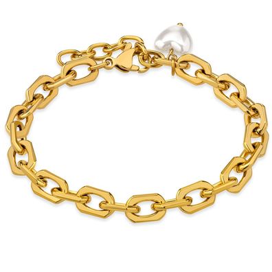 Elegant gold-plated bracelet with a pearl